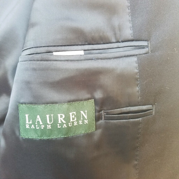 Ralph Lauren Wool Sport Coat Blazer 44R Navy Embossed Gold Buttons Like … - Picture 9 of 16